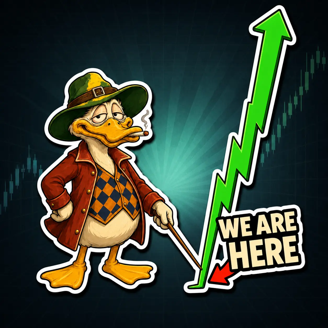 We are here sticker